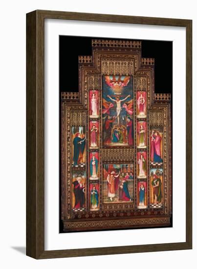 Design for Reredos at Holy Trinity Church, Florence, in Gothic Revival Frame by Bernini of Florence-John Roddam Spencer Stanhope-Framed Giclee Print