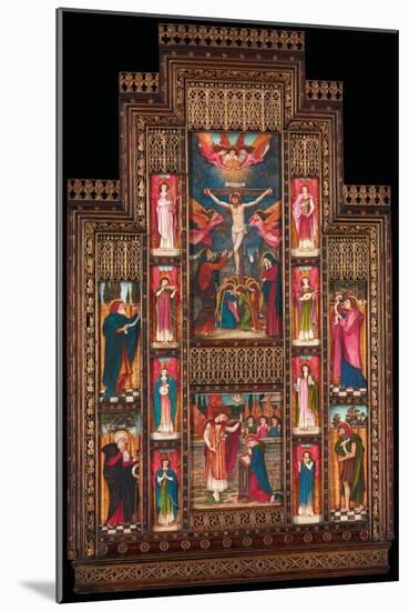 Design for Reredos at Holy Trinity Church, Florence, in Gothic Revival Frame by Bernini of Florence-John Roddam Spencer Stanhope-Mounted Giclee Print