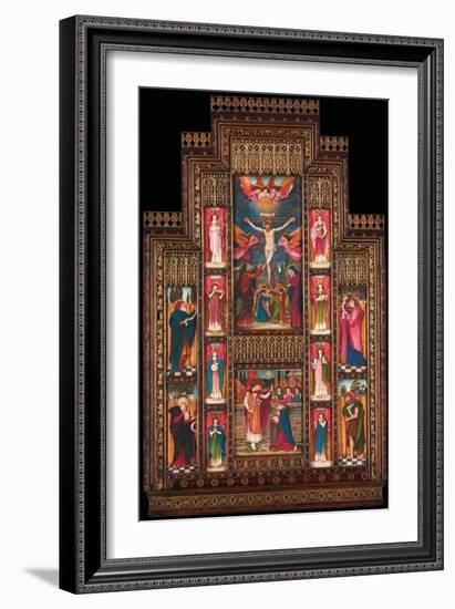 Design for Reredos at Holy Trinity Church, Florence, in Gothic Revival Frame by Bernini of Florence-John Roddam Spencer Stanhope-Framed Giclee Print