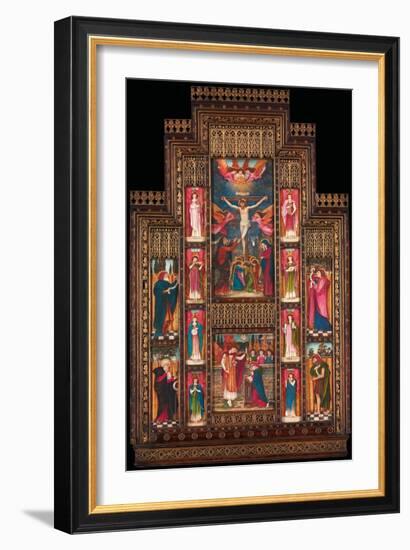 Design for Reredos at Holy Trinity Church, Florence, in Gothic Revival Frame by Bernini of Florence-John Roddam Spencer Stanhope-Framed Giclee Print