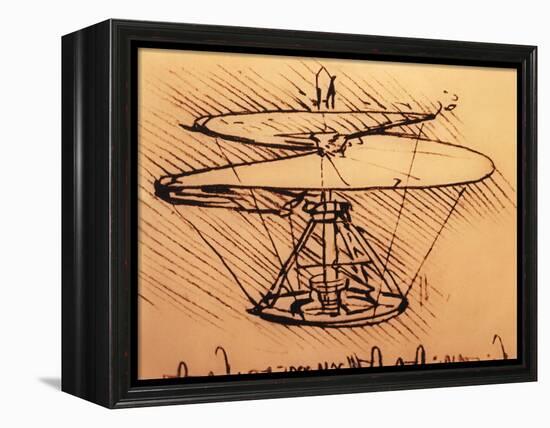 Design for Spiral Screw Enabling Vertical Flight-Leonardo da Vinci-Framed Premier Image Canvas