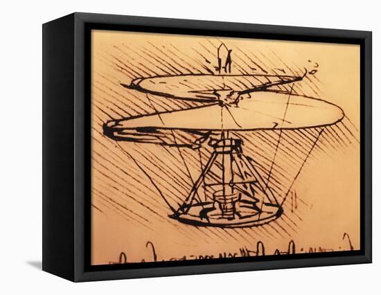 Design for Spiral Screw Enabling Vertical Flight-Leonardo da Vinci-Framed Premier Image Canvas