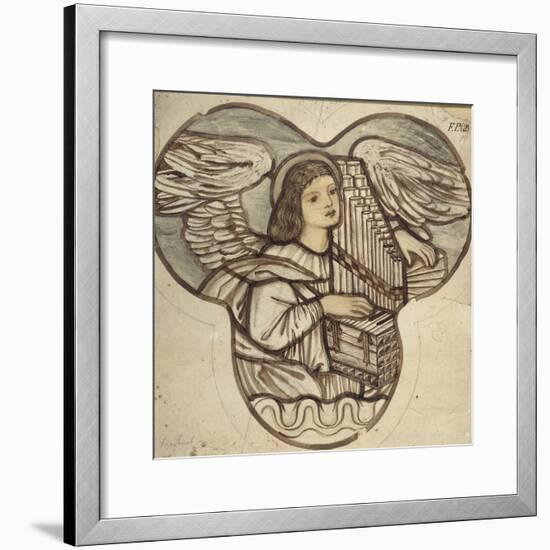 Design for Stained Glass in Lyndhurst Church: an Angel Organist, 1886-Edward Burne-Jones-Framed Giclee Print