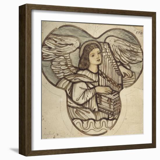 Design for Stained Glass in Lyndhurst Church: an Angel Organist, 1886-Edward Burne-Jones-Framed Giclee Print