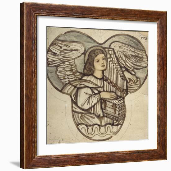 Design for Stained Glass in Lyndhurst Church: an Angel Organist, 1886-Edward Burne-Jones-Framed Giclee Print