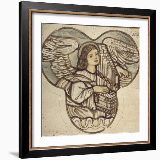 Design for Stained Glass in Lyndhurst Church: an Angel Organist, 1886-Edward Burne-Jones-Framed Giclee Print