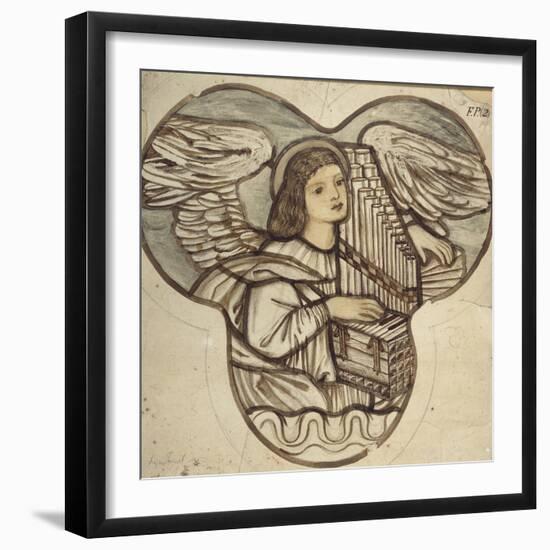 Design for Stained Glass in Lyndhurst Church: an Angel Organist, 1886-Edward Burne-Jones-Framed Giclee Print