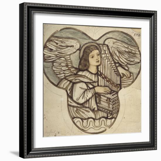 Design for Stained Glass in Lyndhurst Church: an Angel Organist, 1886-Edward Burne-Jones-Framed Giclee Print