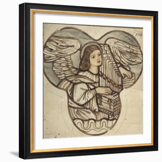 Design for Stained Glass in Lyndhurst Church: an Angel Organist, 1886-Edward Burne-Jones-Framed Giclee Print