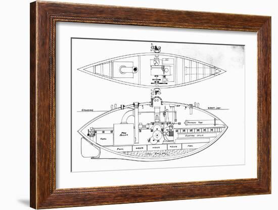 Design for the Baker Submarine-null-Framed Giclee Print