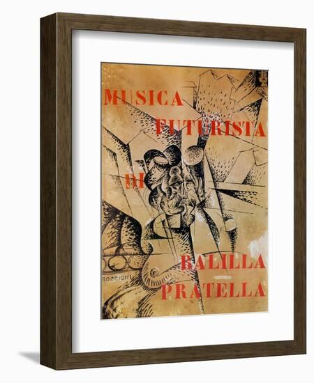 Design for the Cover of 'Musica Futurista' by Francesco Balilla Pratella (1880-1955), 1912-Umberto Boccioni-Framed Giclee Print