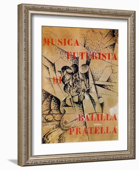 Design for the Cover of 'Musica Futurista' by Francesco Balilla Pratella (1880-1955), 1912-Umberto Boccioni-Framed Giclee Print