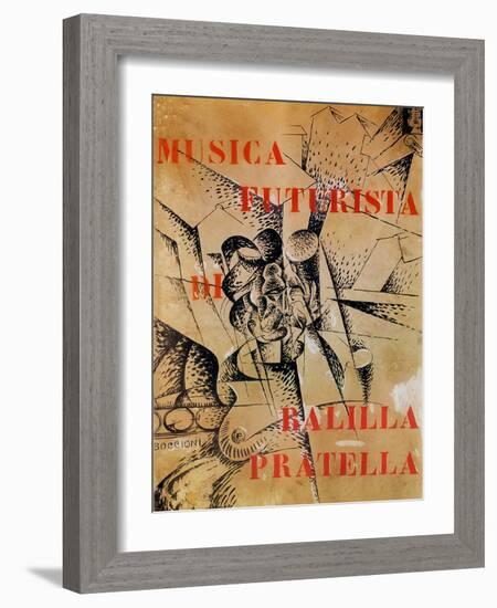 Design for the Cover of 'Musica Futurista' by Francesco Balilla Pratella (1880-1955), 1912-Umberto Boccioni-Framed Giclee Print