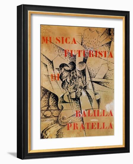 Design for the Cover of 'Musica Futurista' by Francesco Balilla Pratella (1880-1955), 1912-Umberto Boccioni-Framed Giclee Print