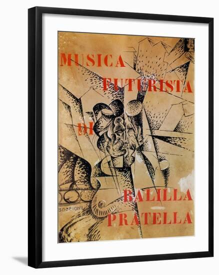 Design for the Cover of 'Musica Futurista' by Francesco Balilla Pratella (1880-1955), 1912-Umberto Boccioni-Framed Giclee Print