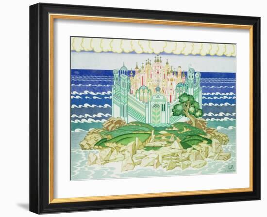 Design for the Decor of the 1928 Production of Rimsky-Korsakov's Opera 'Grad Kitezh' in Paris, 1928-Ivan Bilibin-Framed Giclee Print