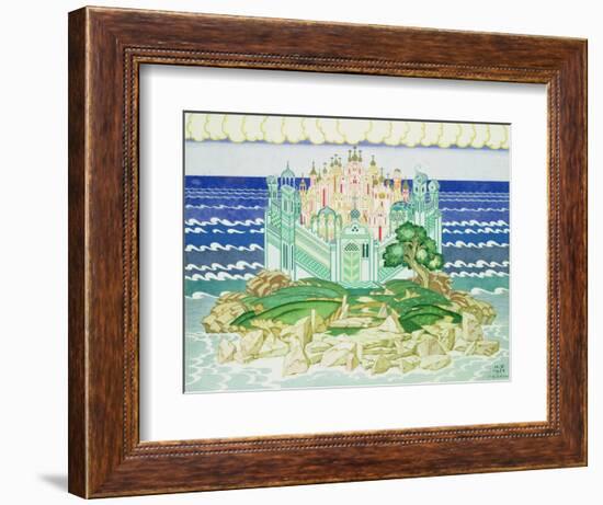 Design for the Decor of the 1928 Production of Rimsky-Korsakov's Opera 'Grad Kitezh' in Paris, 1928-Ivan Bilibin-Framed Giclee Print