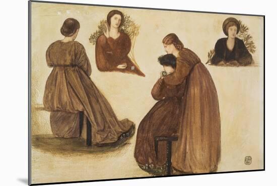 Design for the Decoration of the Red House, (Studies of Women) 1860-Edward Burne-Jones-Mounted Giclee Print