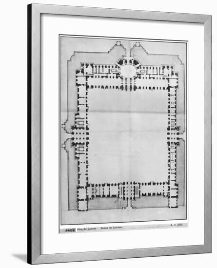 Design For the Eastern Buildings of the Louvre, from Recueil du Louvre-Louis Le Vau-Framed Giclee Print
