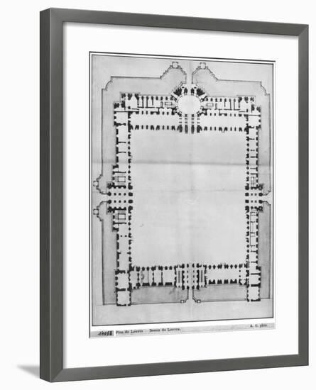 Design For the Eastern Buildings of the Louvre, from Recueil du Louvre-Louis Le Vau-Framed Giclee Print