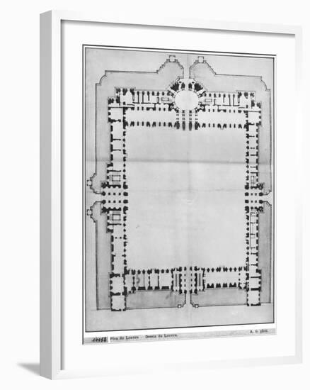 Design For the Eastern Buildings of the Louvre, from Recueil du Louvre-Louis Le Vau-Framed Giclee Print