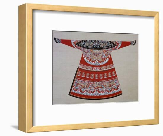 Design for the embroidered court robe of a Chinese Emperor, 19th century. Artist: Unknown-Unknown-Framed Giclee Print