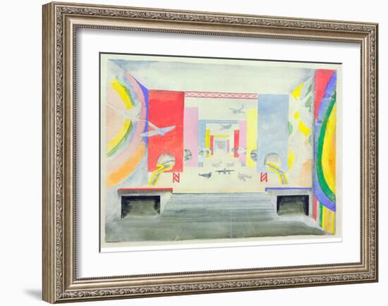 Design for the Interior of the Aviation Pavillion at the World Exhibition in Paris, 1937-Robert Delaunay-Framed Giclee Print