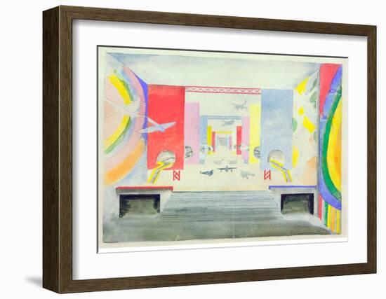 Design for the Interior of the Aviation Pavillion at the World Exhibition in Paris, 1937-Robert Delaunay-Framed Giclee Print