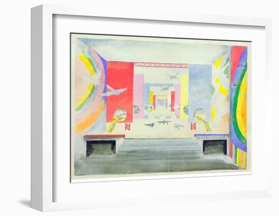 Design for the Interior of the Aviation Pavillion at the World Exhibition in Paris, 1937-Robert Delaunay-Framed Giclee Print