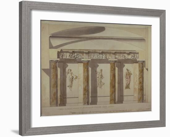 Design for the Large Cabinet in the Pavlovsk Palace, Early 1780S-Charles Cameron-Framed Giclee Print