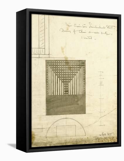 Design for the Order Desk Chair, Shown in Elevation and Plan, 1904-Charles Rennie Mackintosh-Framed Premier Image Canvas