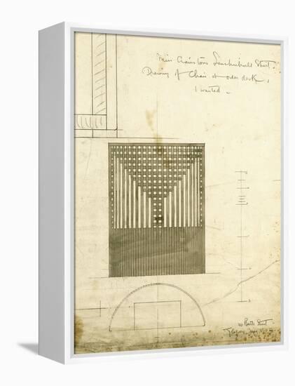 Design for the Order Desk Chair, Shown in Elevation and Plan, 1904-Charles Rennie Mackintosh-Framed Premier Image Canvas