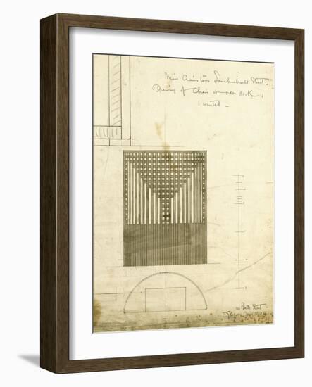 Design for the Order Desk Chair, Shown in Elevation and Plan, 1904-Charles Rennie Mackintosh-Framed Giclee Print