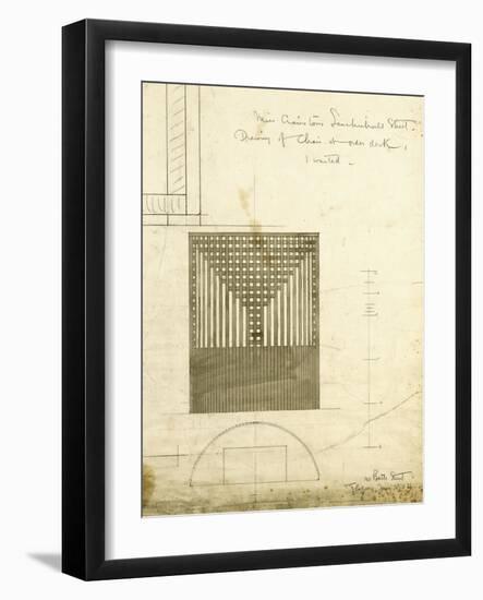 Design for the Order Desk Chair, Shown in Elevation and Plan, 1904-Charles Rennie Mackintosh-Framed Giclee Print