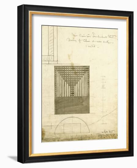 Design for the Order Desk Chair, Shown in Elevation and Plan, 1904-Charles Rennie Mackintosh-Framed Giclee Print