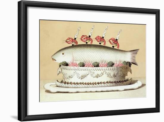 Design for the Presentation of Salmon from the River Rhine Garnished with Crayfish-null-Framed Giclee Print