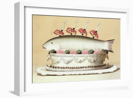 Design for the Presentation of Salmon from the River Rhine Garnished with Crayfish-null-Framed Giclee Print