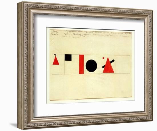 Design for the Speaker's Rostrum, 1919-Kasimir Malevich-Framed Giclee Print