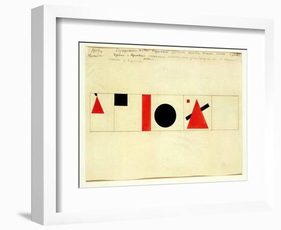 Design for the Speaker's Rostrum, 1919-Kasimir Malevich-Framed Giclee Print