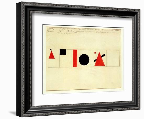 Design for the Speaker's Rostrum, 1919-Kasimir Malevich-Framed Giclee Print