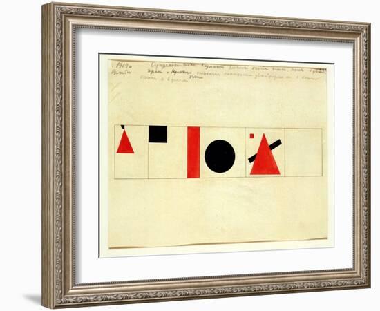 Design for the Speaker's Rostrum, 1919-Kasimir Malevich-Framed Giclee Print