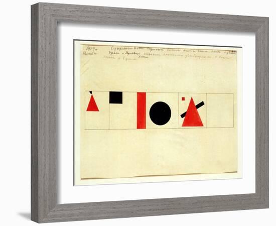 Design for the Speaker's Rostrum, 1919-Kasimir Malevich-Framed Giclee Print