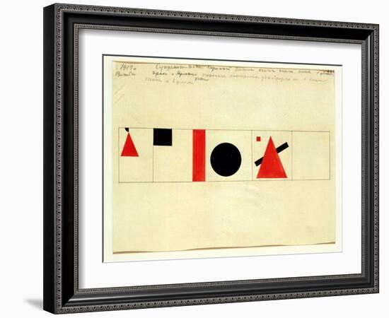 Design for the Speaker's Rostrum, 1919-Kasimir Malevich-Framed Giclee Print