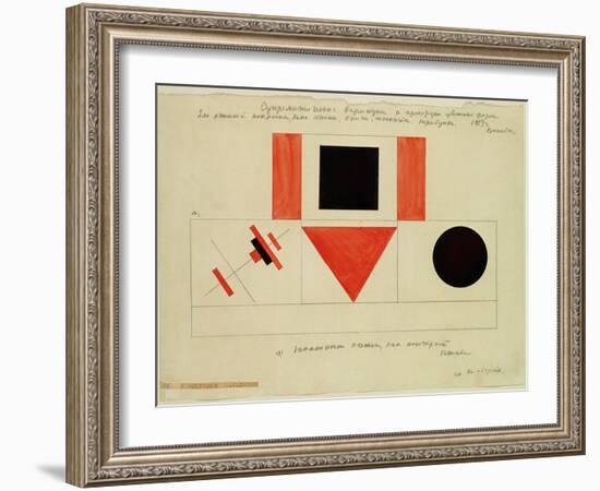 Design for the Speaker's Rostrum, 1919-Kasimir Malevich-Framed Giclee Print