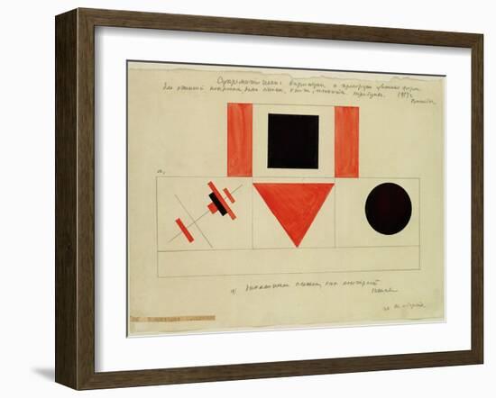 Design for the Speaker's Rostrum, 1919-Kasimir Malevich-Framed Giclee Print