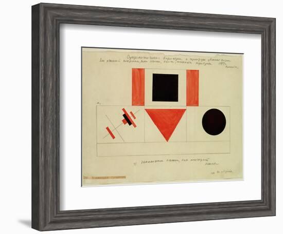 Design for the Speaker's Rostrum, 1919-Kasimir Malevich-Framed Giclee Print