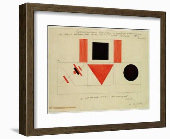 Design for the Speaker's Rostrum, 1919-Kasimir Malevich-Framed Giclee Print