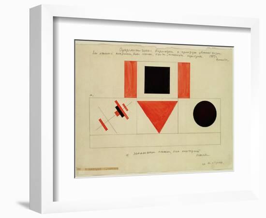 Design for the Speaker's Rostrum, 1919-Kasimir Malevich-Framed Giclee Print