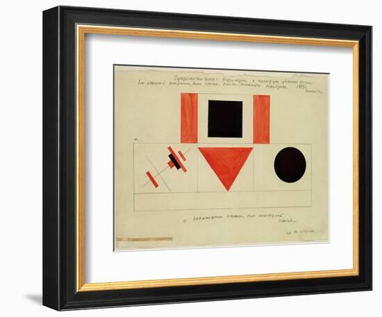 Design for the Speaker's Rostrum, 1919-Kasimir Malevich-Framed Giclee Print