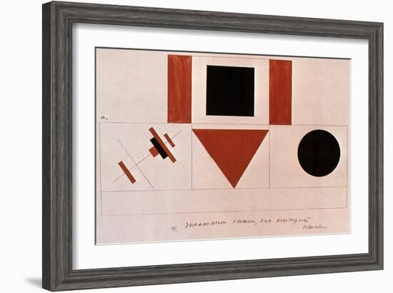 Design for the Speaker's Rostrum, 1919-Kazimir Malevich-Framed Giclee Print